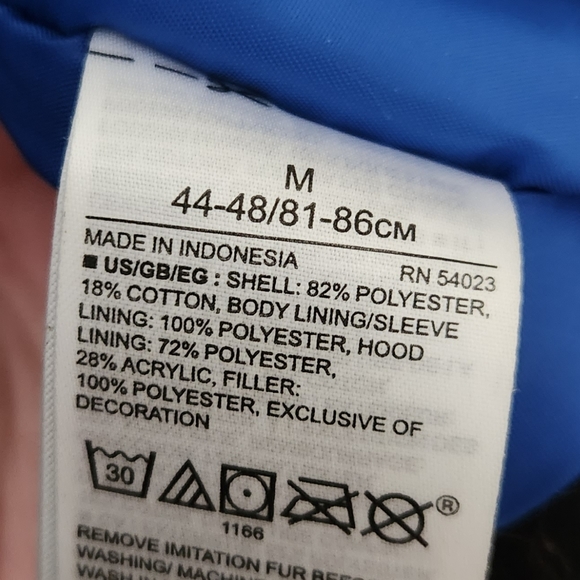 GAP black winter coat parka faux fur trim hood zip front medium - Picture 11 of 16